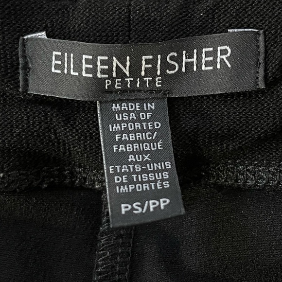 Eileen Fisher Pull On Cigarette Pants Slacks Black Womens Size Small Petite - Picture 7 of 11